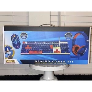Sonic The Hedgehog Gaming Combo Set Keyboard Headset Mouse Sega Sakar New In Box